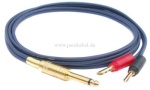 Klinkenstecker 6,3mm mono verg. auf 2 x Bananenhohlstecker 4mm verg.