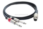 DIN-Stecker 7polig Schraubverschluss auf 2x Klinkenstecker 6,3mm mono