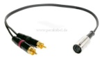 DIN-Buchse 5 pol 180° 3+5 bel. auf  2 x RCA-Stecker Rean