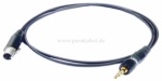 Miniklinkenstecker 3,5mm stereo mit Schraubverriegelung  auf Mini XLR-Buchse RT4FC-B ( Tip+Ring gebrückt an 3+4 gebrückt )