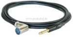 Zuleitung für Aktivboxen unsymmetrisch Klinkenstecker 6,3mm 2pol auf XLR-Stecker 3pol gewinkelt