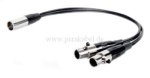 Mini XLR-Stecker 3pol auf 2 Mini XLR-Buchsen 3pol