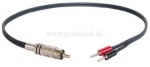 RCA (Cinch)-Stecker auf 2 x Miniatur-Bananenstecker 2mm