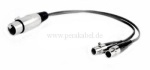 XLR-Buchse 3pol auf 2 Mini XLR-Buchsen 3pol