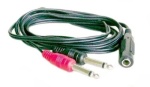 Y-Kabel-Klinkebuchse 6,3mm auf 2 Klinkenstecker 6,3mm